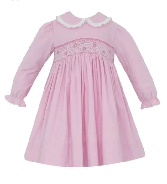 Petit Bebe Charlotte Pink Corduroy Dress