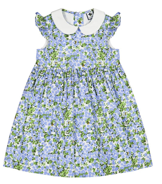 Busy Bees Riley Peter Pan Collar Dress- Blue Hydrangea