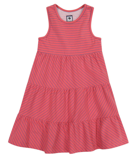 Busy Bees Parker Dress- Red/Navy Mini Stripe