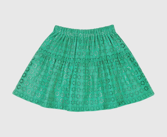 Busy Bees Pixie Skirt- Green Eyelet