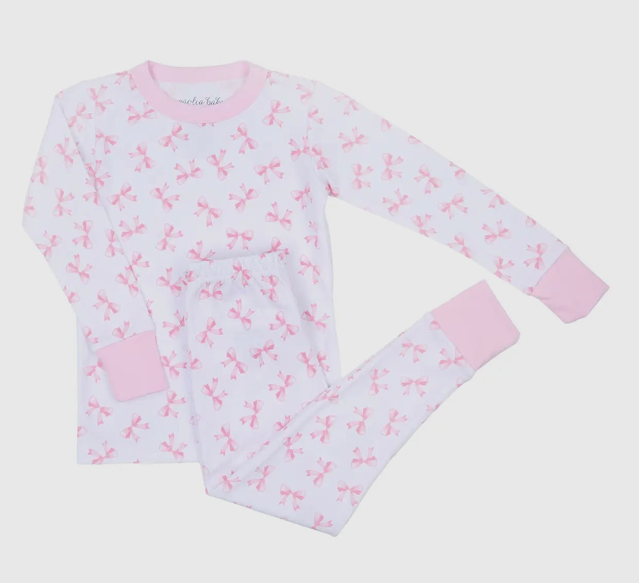 Magnolia Baby Bows Long Pajamas - Pink