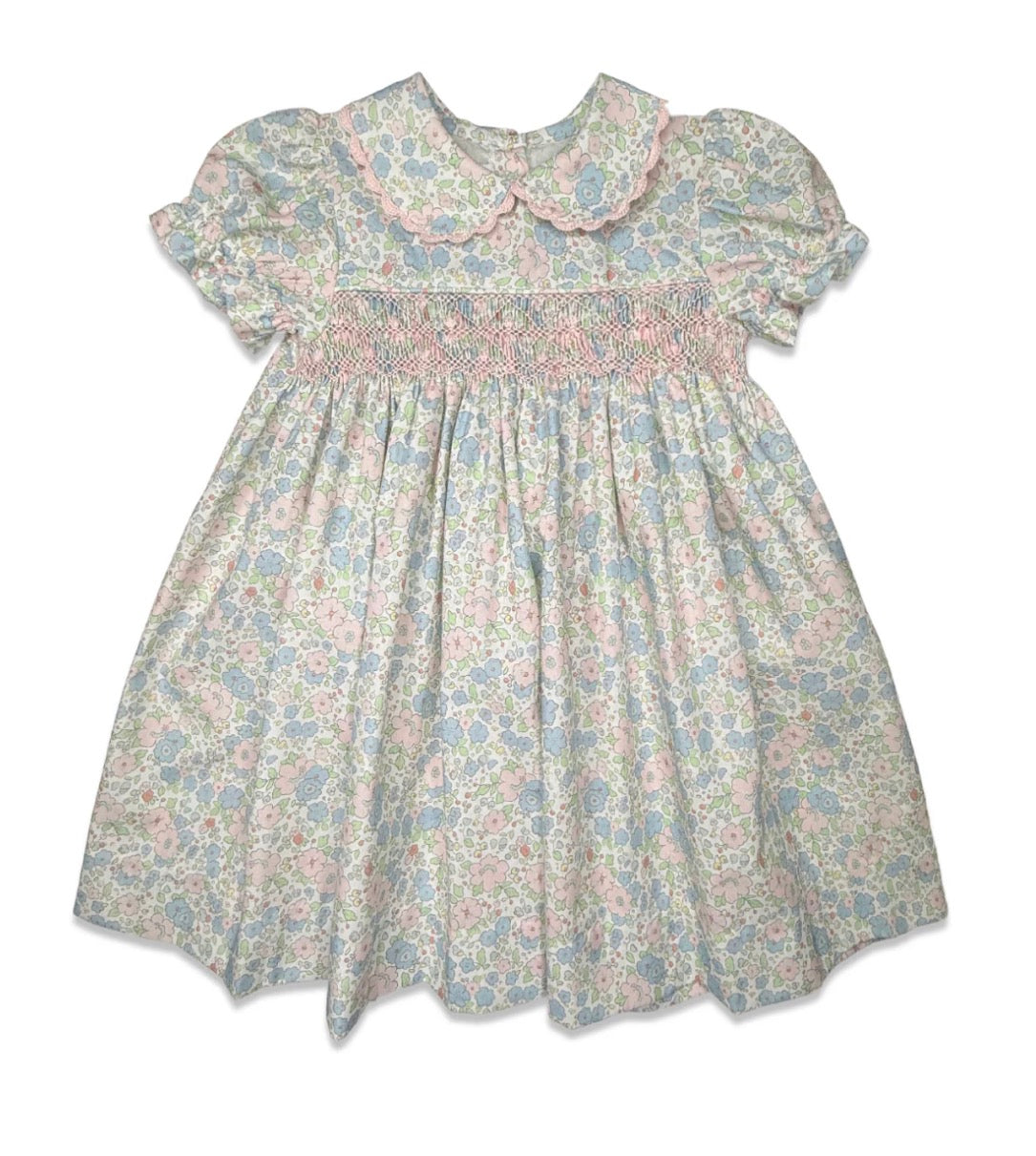 Percy and Tyne Short Sleeve Smocked Dress- Lynwood Floral