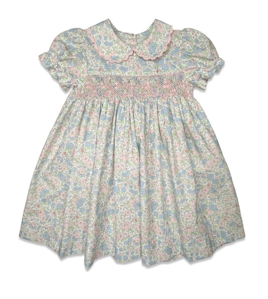 Percy and Tyne Short Sleeve Smocked Dress- Lynwood Floral