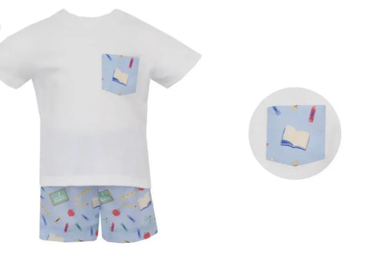 Petit Bebe Back to School Short Set