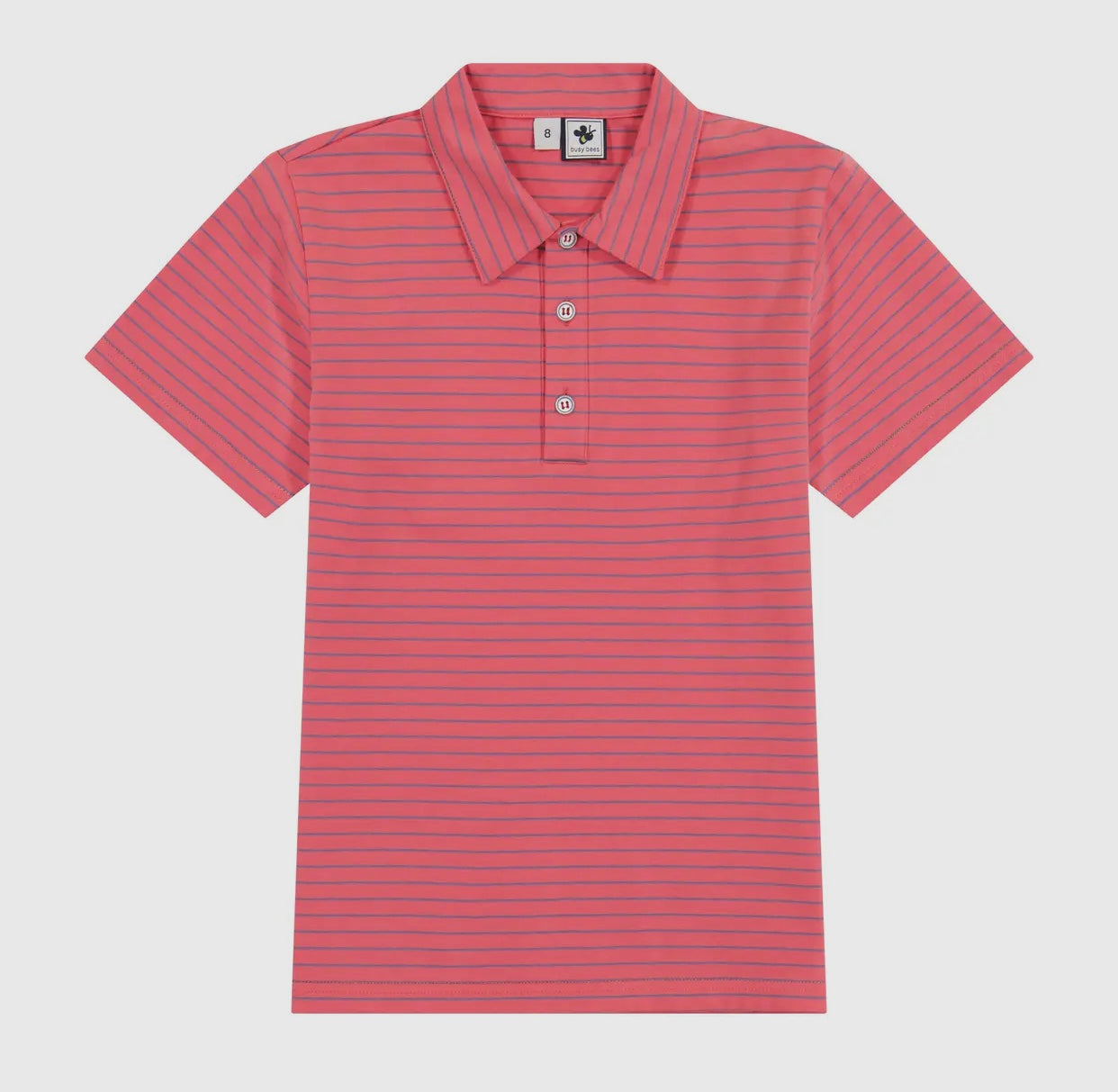 Busy Bees Polo- Red/Navy Mini Stripe