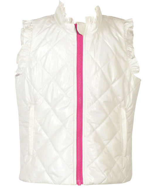 The Yellow Lamb Vera Vest-Winter White Shimmer