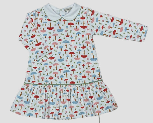 Marco and Lizzy Fall Mushrooms Drop Waist Dress