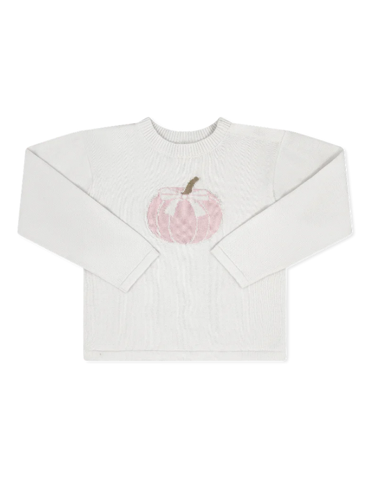 Lullaby Set Cozy Up Sweater- Winter White/Pink Pumpkin