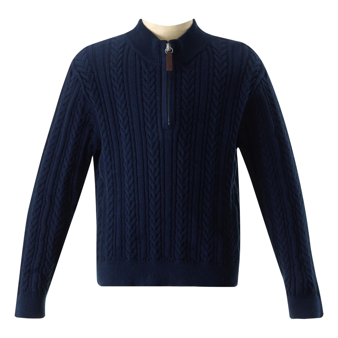 Rachel Riley Half Zip Cable Knit Sweater- Navy