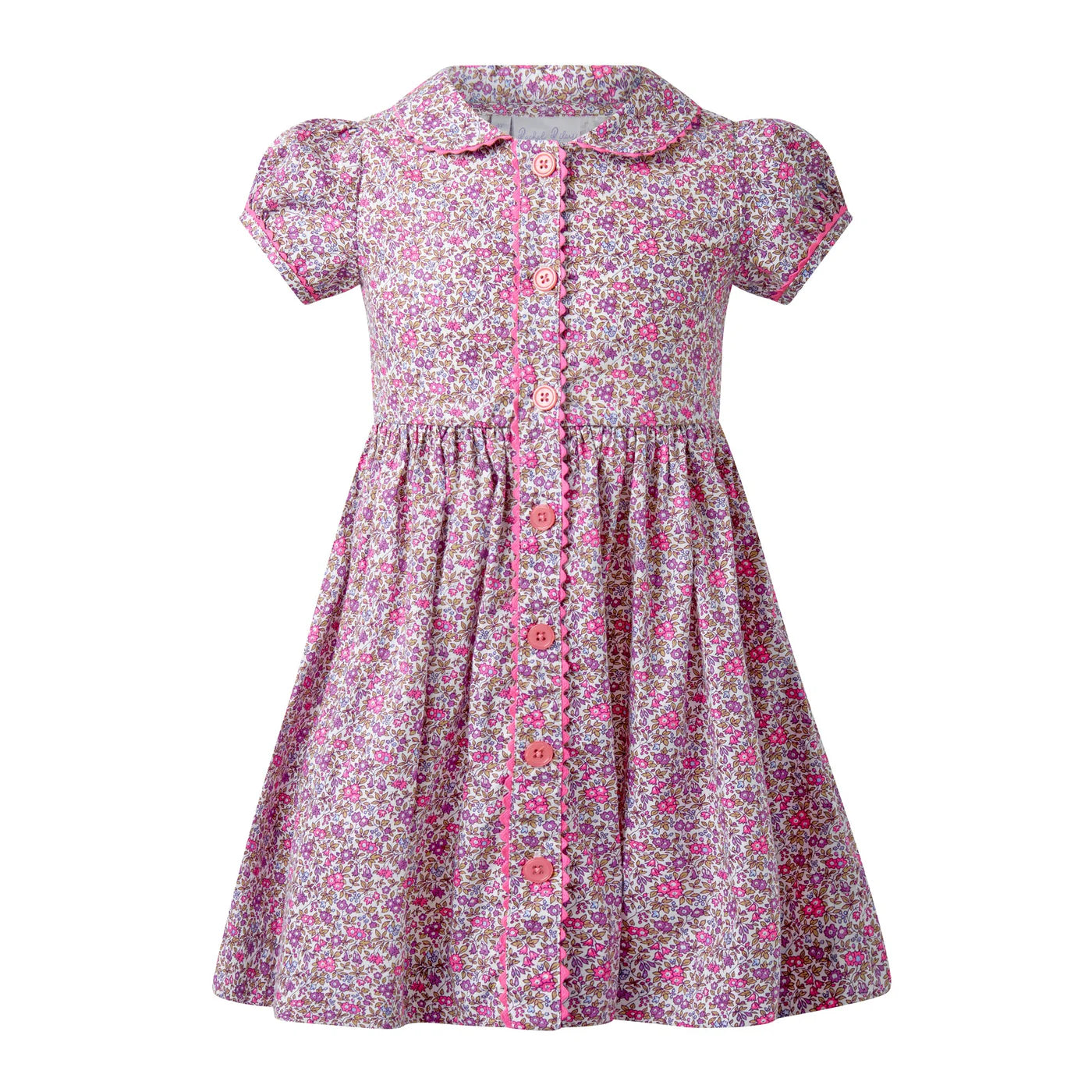 Rachel Riley Purple Floral Button Front Dress