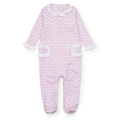 Lila and Hayes Lucy Girl's Romper- Pretty Pink Bows