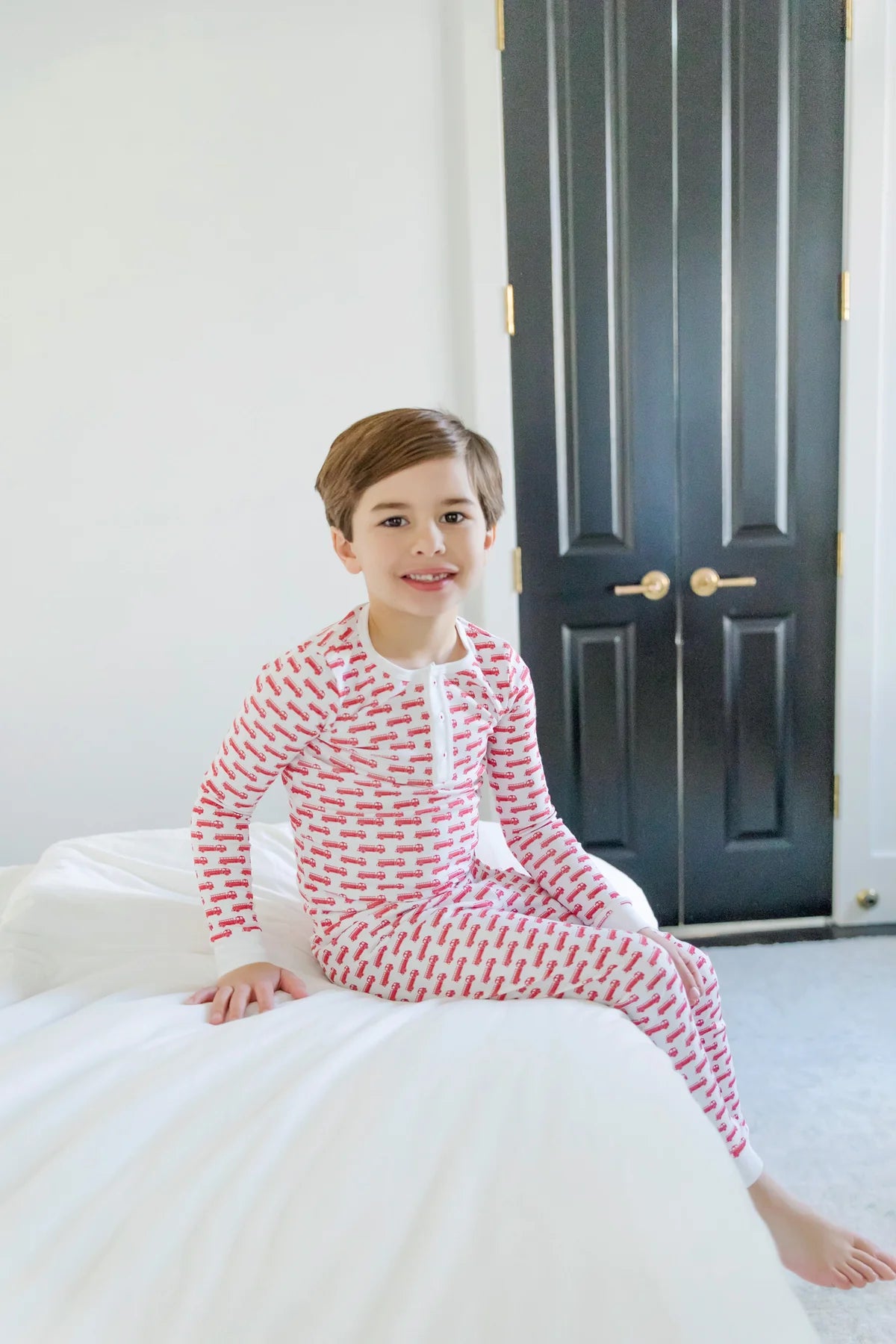 Lila and Hayes Jack Boys PJ set- Fire Truck