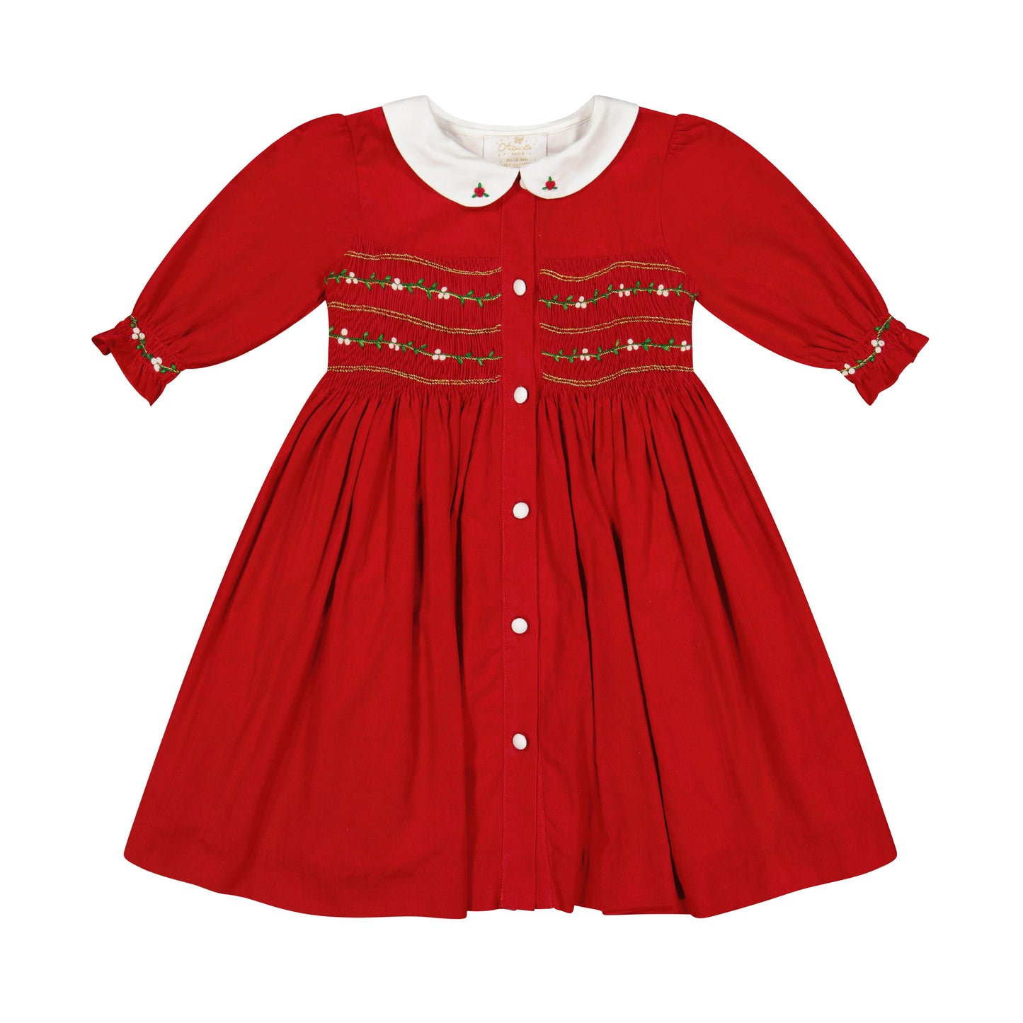 Antoinette Paris Olympe Red Holiday Smocked Dress