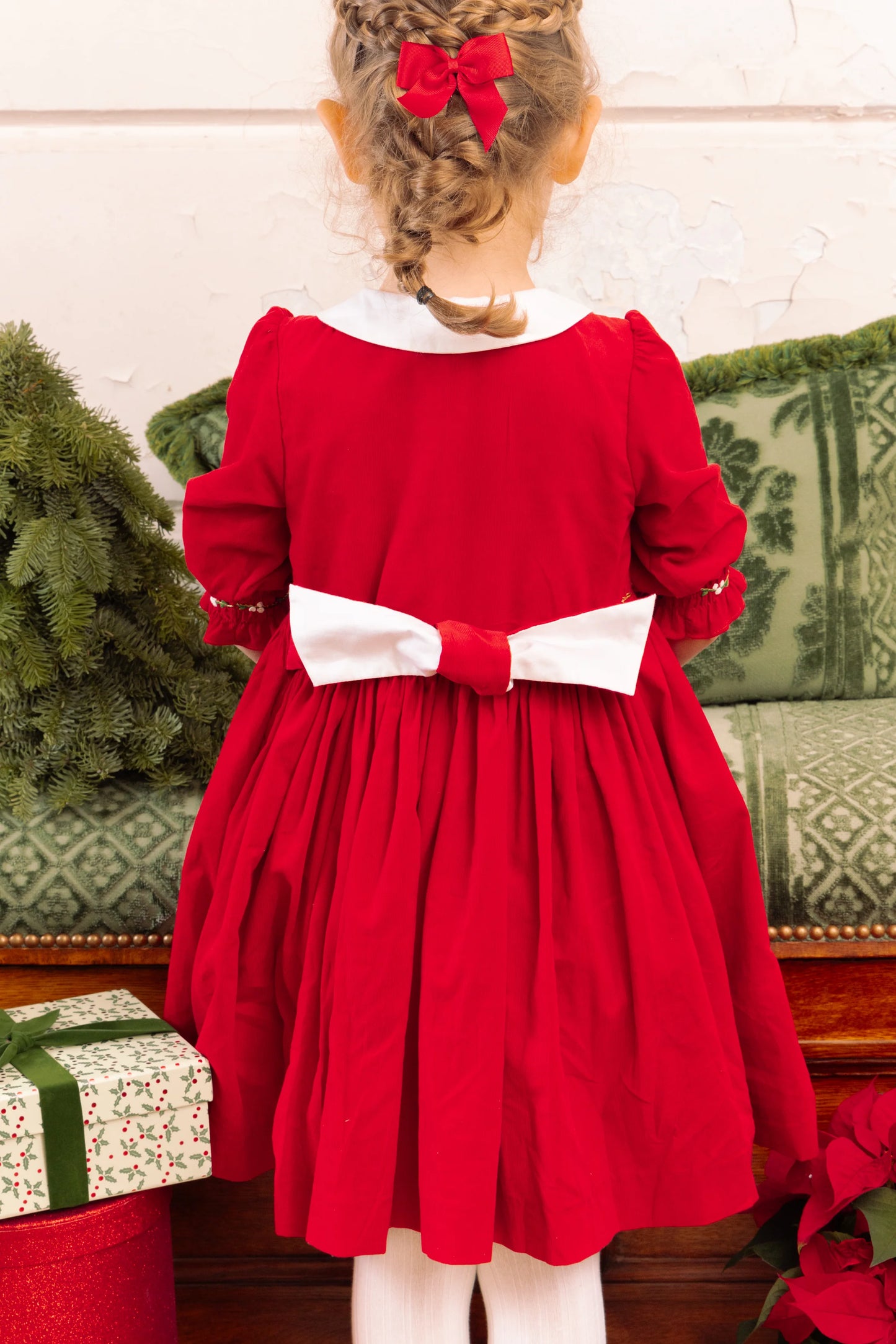 Antoinette Paris Olympe Red Holiday Smocked Dress