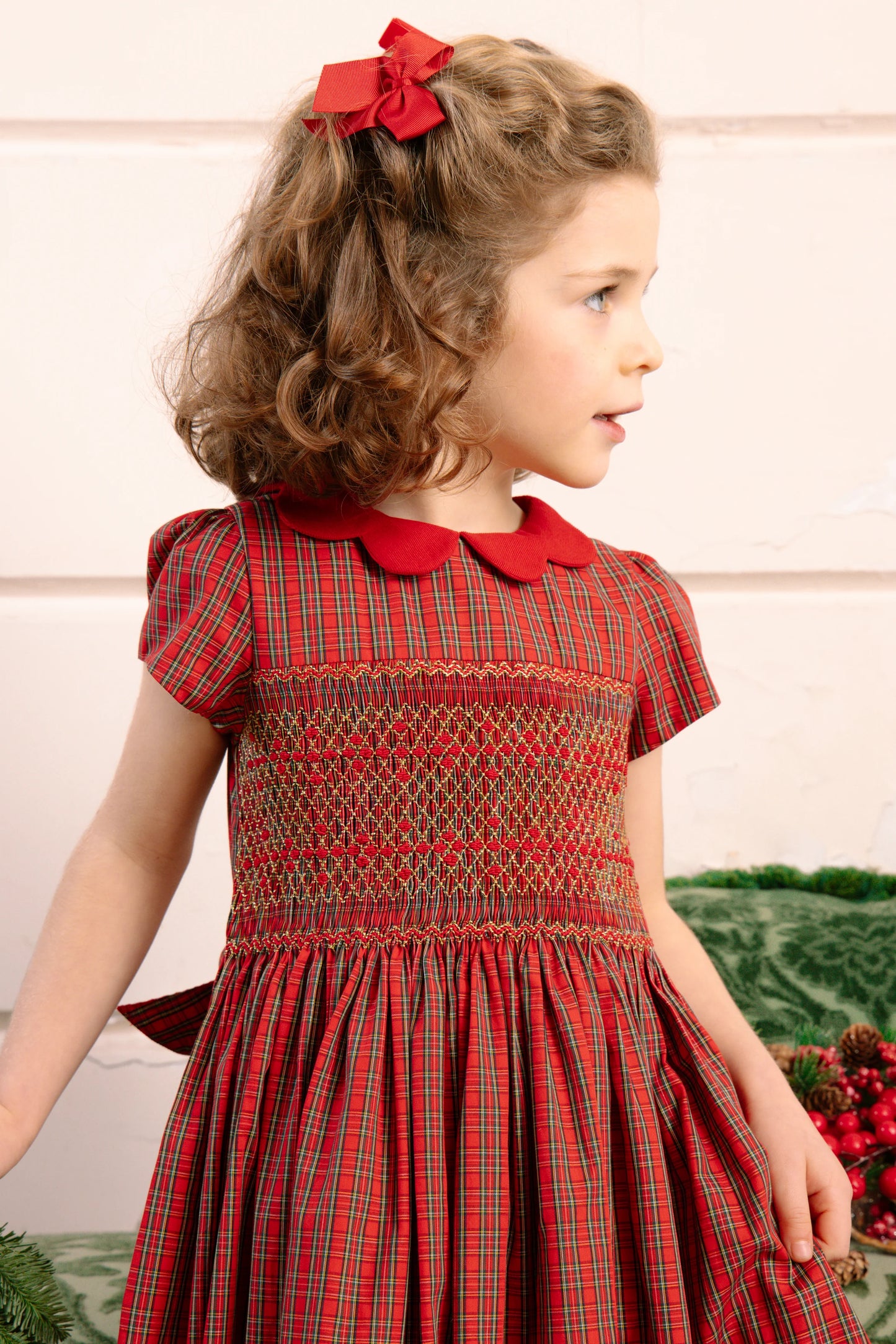 Antoinette Paris Marguerite Dress- Red Tartan