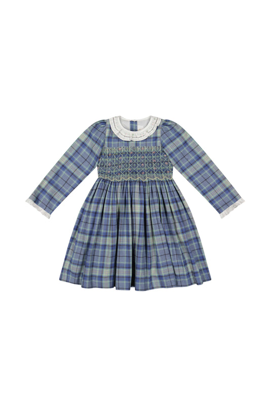 Antoinette Paris Heidi Dress- Blue Tartan