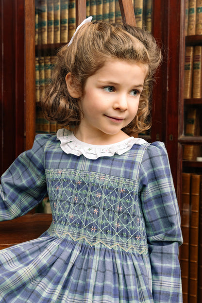 Antoinette Paris Heidi Dress- Blue Tartan