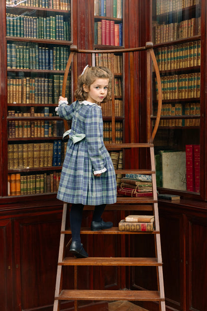 Antoinette Paris Heidi Dress- Blue Tartan