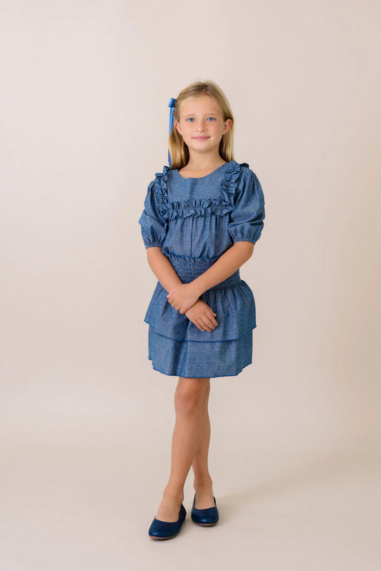 SET Proper Tatum Tiered Skirt- Denim
