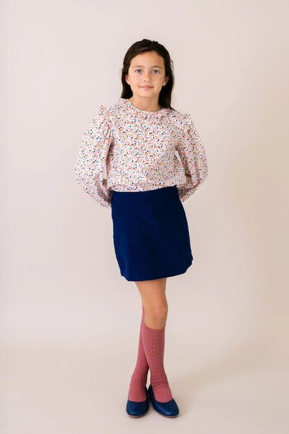 SET Proper Kristin Skirt- Norwood Navy Corduroy