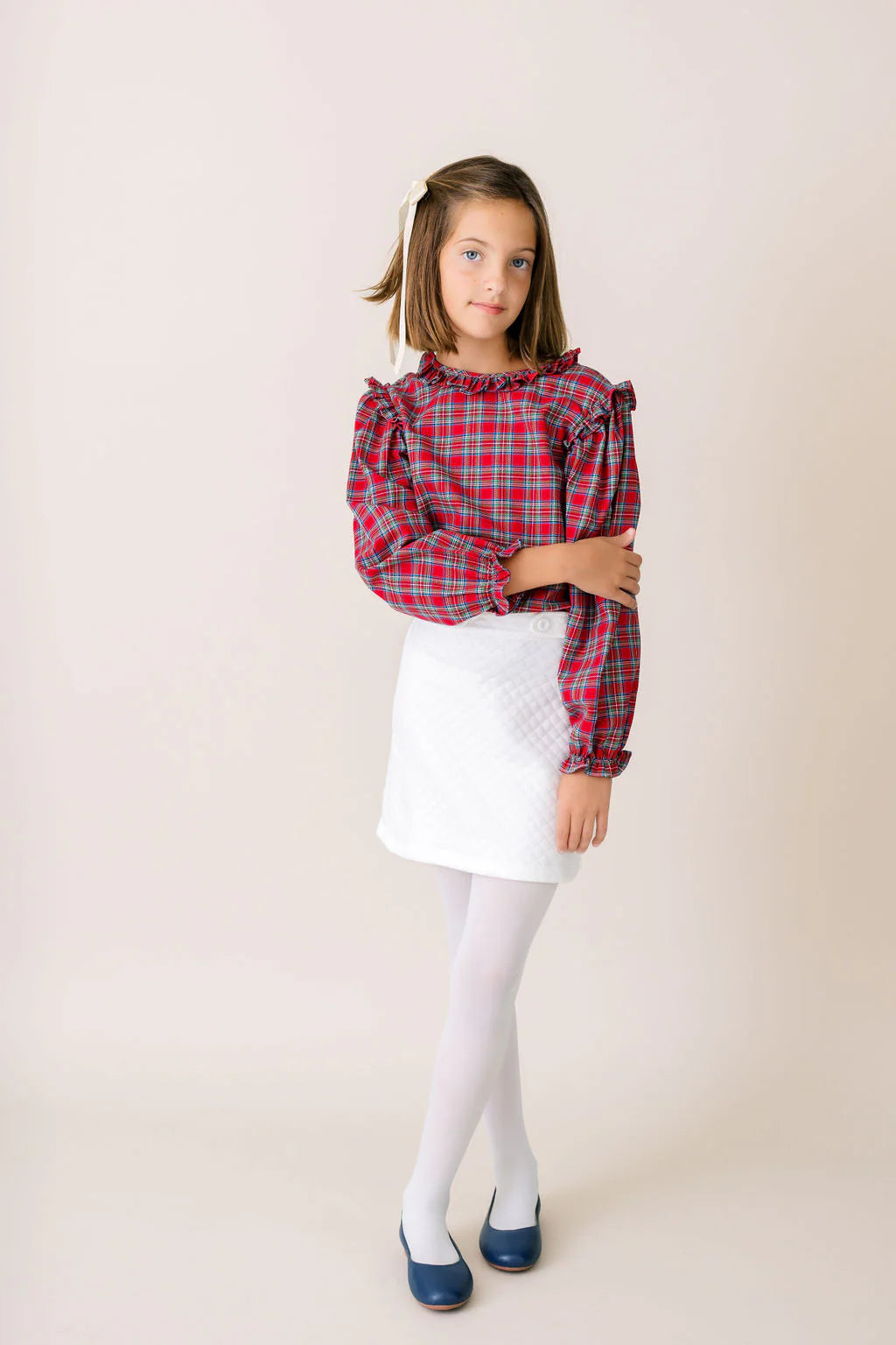 SET Proper Evelyn Blouse- Hawthorn Plaid
