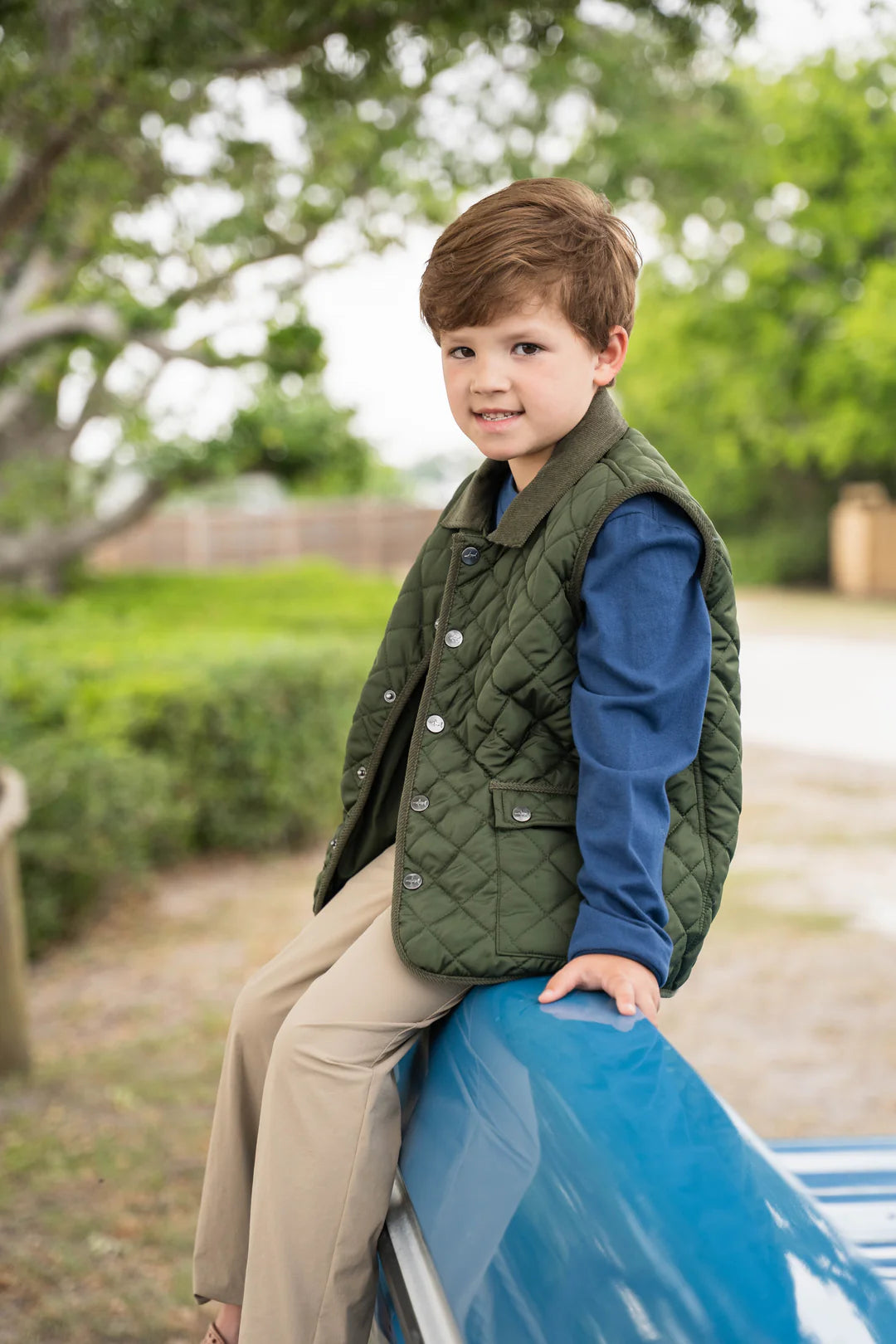 Saltwater Boys Derby Field Vest- Green
