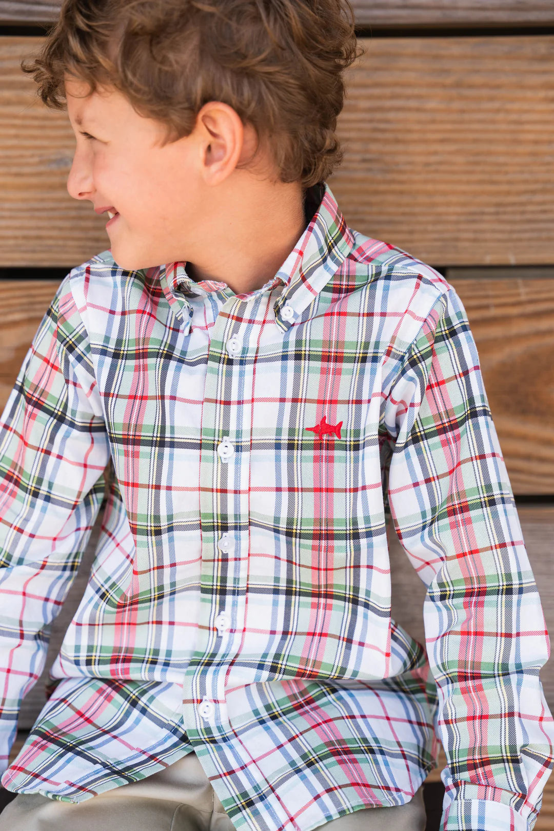 Saltwater Boys Carter Oxford Cream Plaid