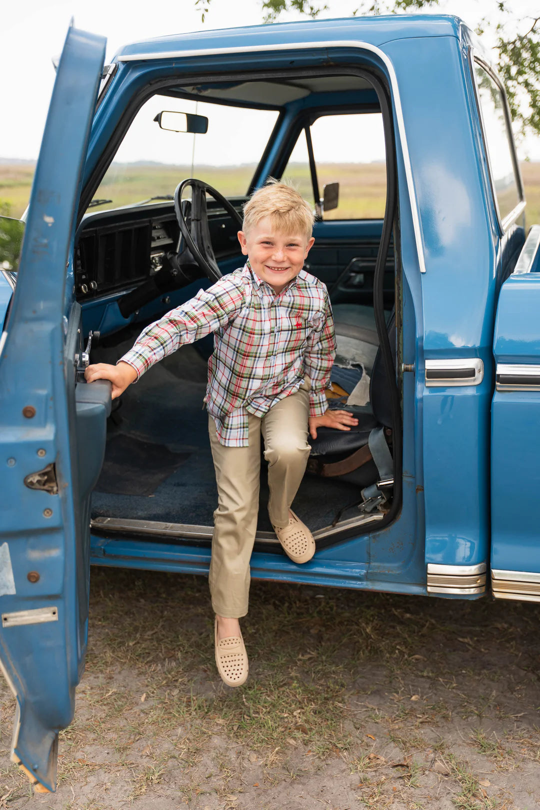 Saltwater Boys Carter Oxford Cream Plaid