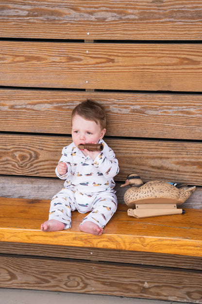 Saltwater Boys Signature Polo Romper- Mallards