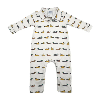 Saltwater Boys Signature Polo Romper- Mallards