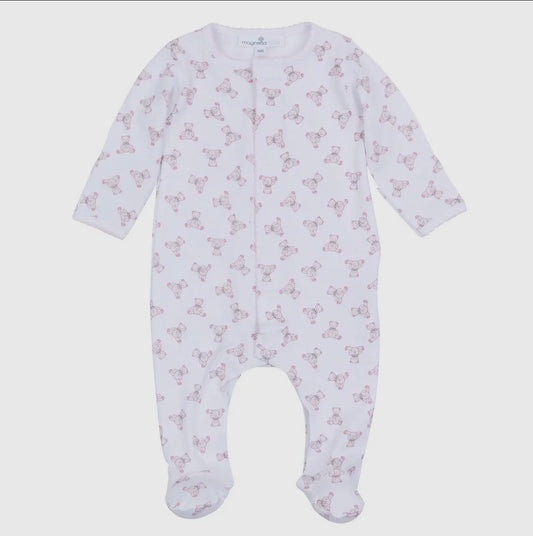 Magnolia Baby Baby's Teddy Footie-- Pink
