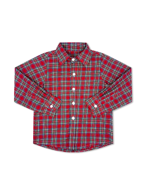 Lullaby Set Brees Buttondown- Woodstock Plaid