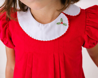 Lullaby Set Eloise Dress- Merry Red Corduroy