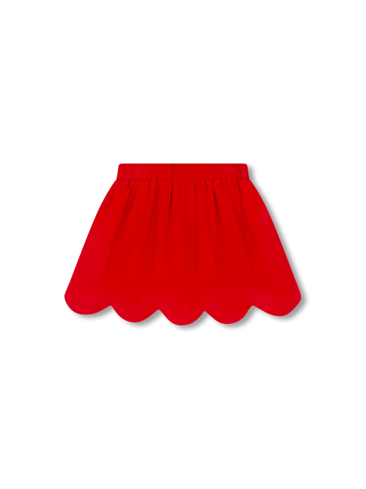 Lullaby Set Susie Scallop Skirt- High Point Red
