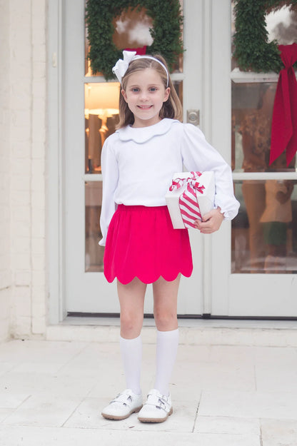 Lullaby Set Susie Scallop Skirt- High Point Red