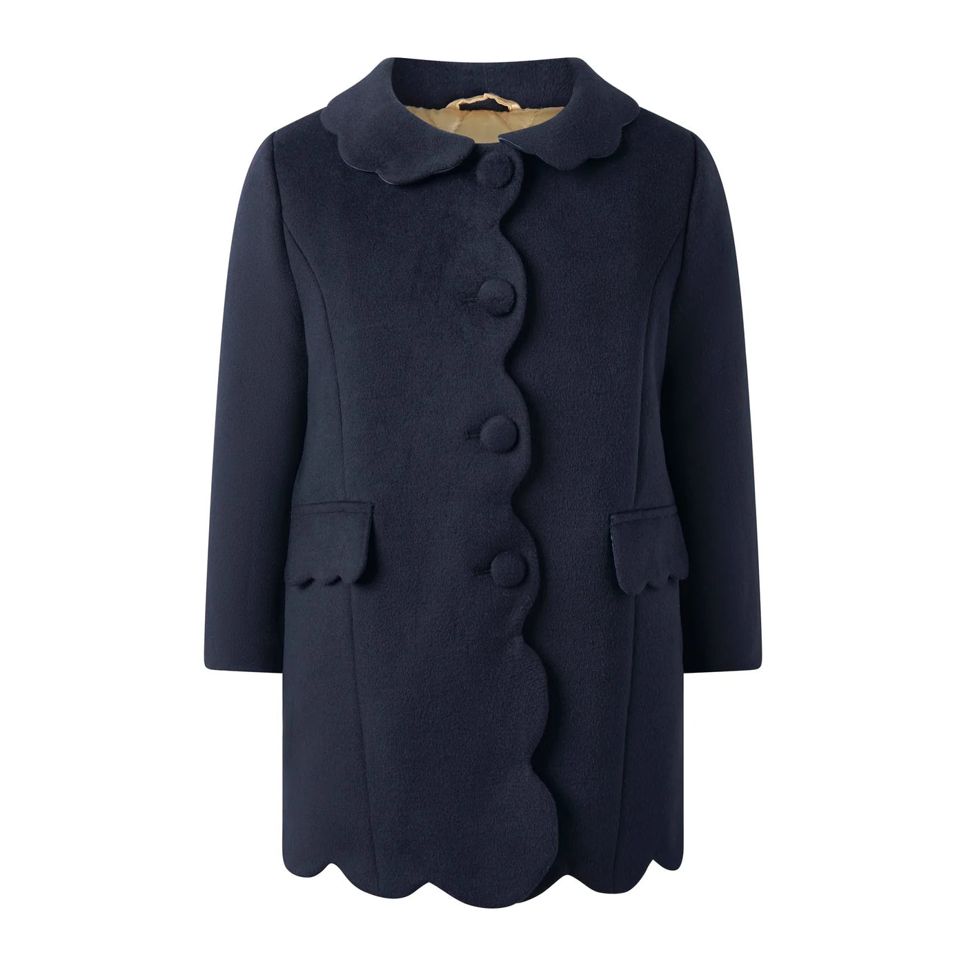 Rachel Riley Scalloped Dress Coat- Navy