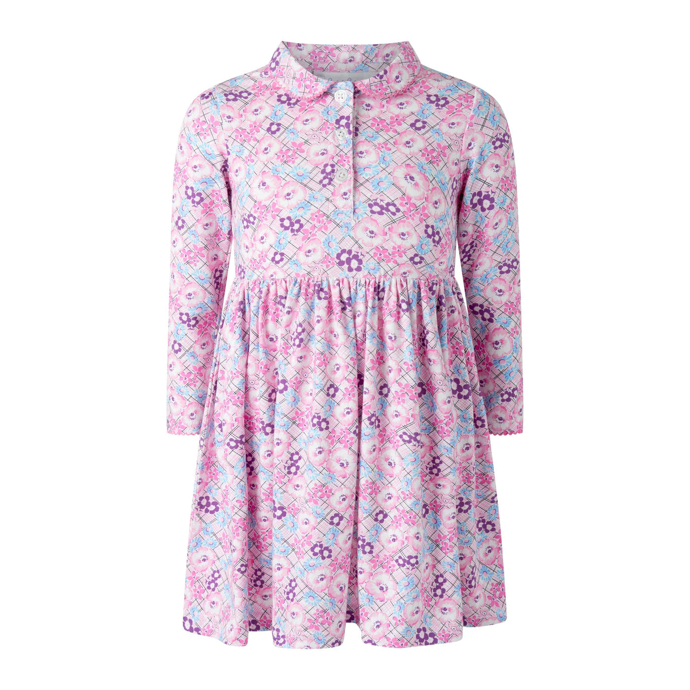 Rachel Riley Floral Check Jersey Dress