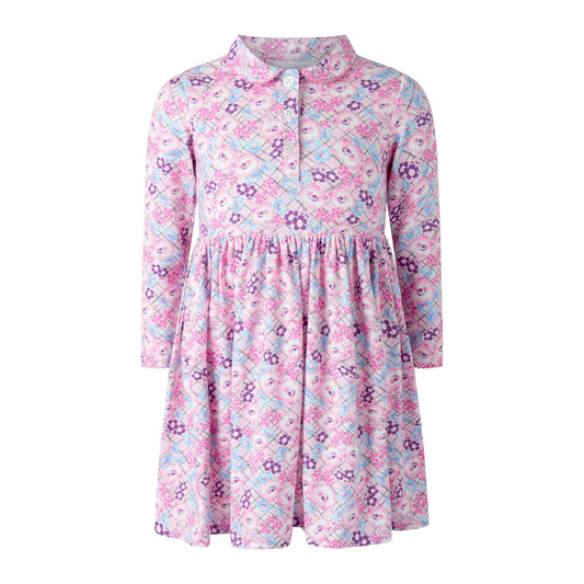 Rachel Riley Floral Check Jersey Dress