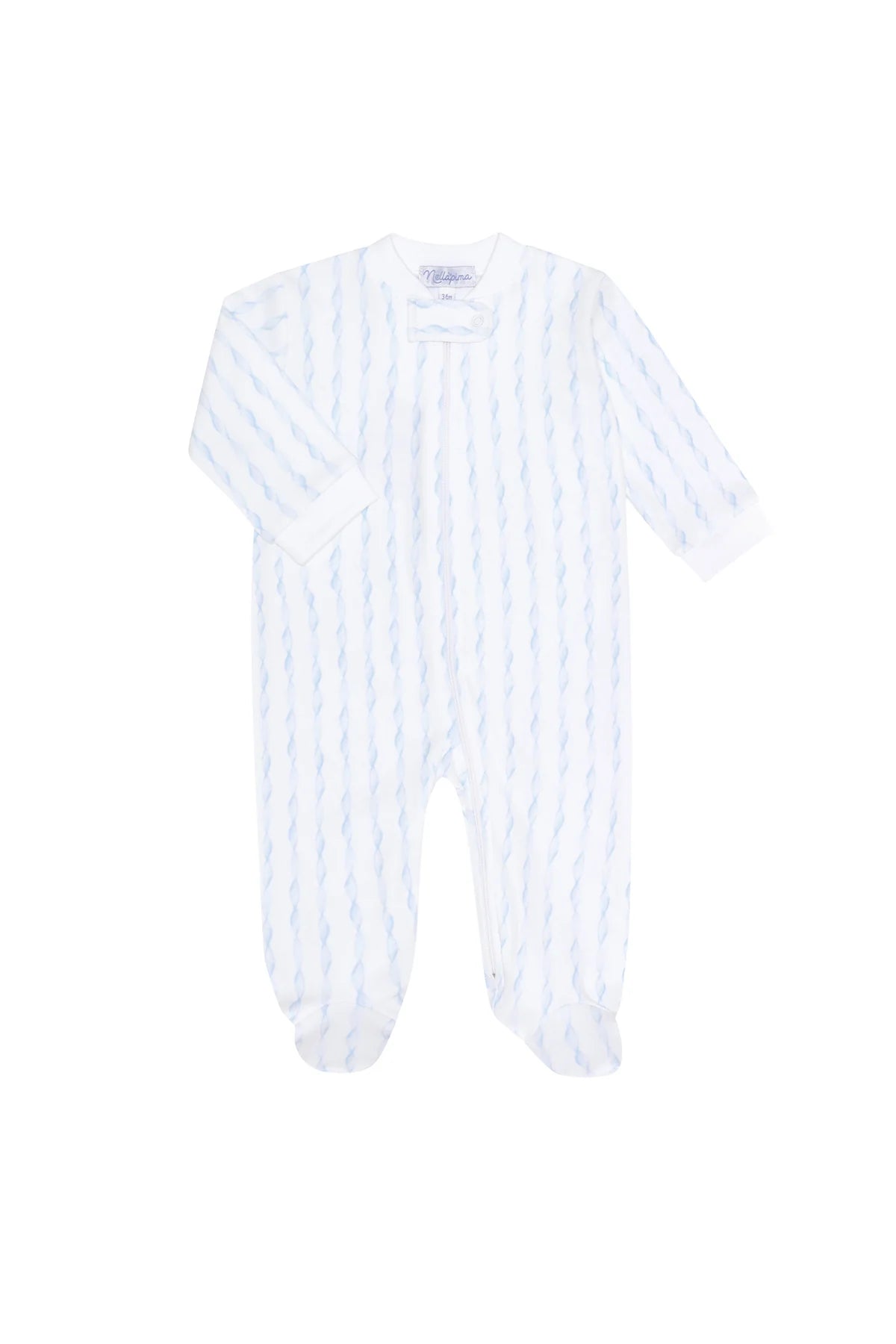 Nella Pima Blue Twirls Footie