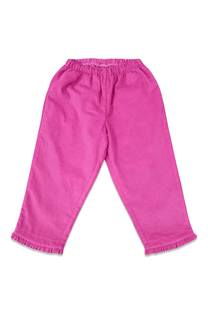 Percy and Tyne Ruffle Pull On Pant- Hot Pink
