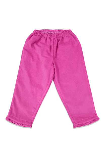 Percy and Tyne Ruffle Pull On Pant- Hot Pink