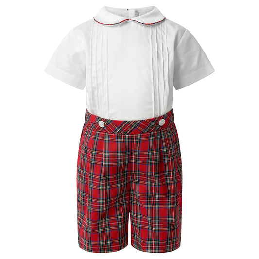 Rachel Riley Red Tartan Short Set