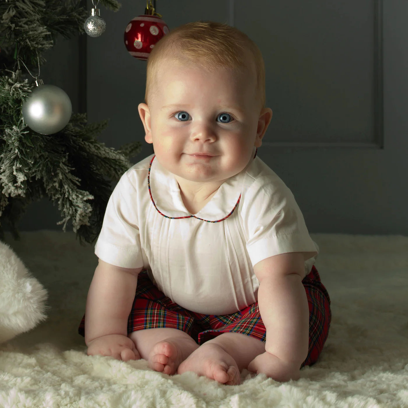 Rachel Riley Red Tartan Short Set
