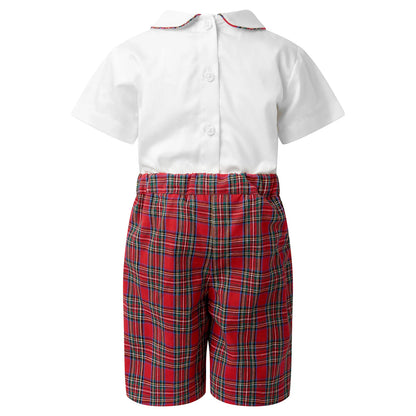 Rachel Riley Red Tartan Short Set
