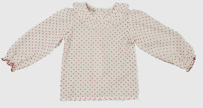 Marco and Lizzy Christmas Red Plumetti Blouse