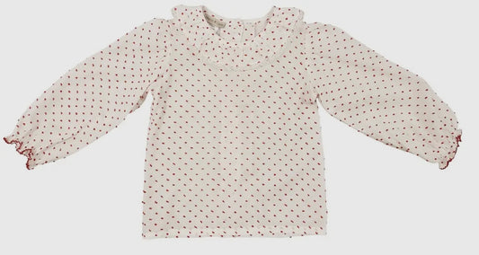 Marco and Lizzy Christmas Red Plumetti Blouse