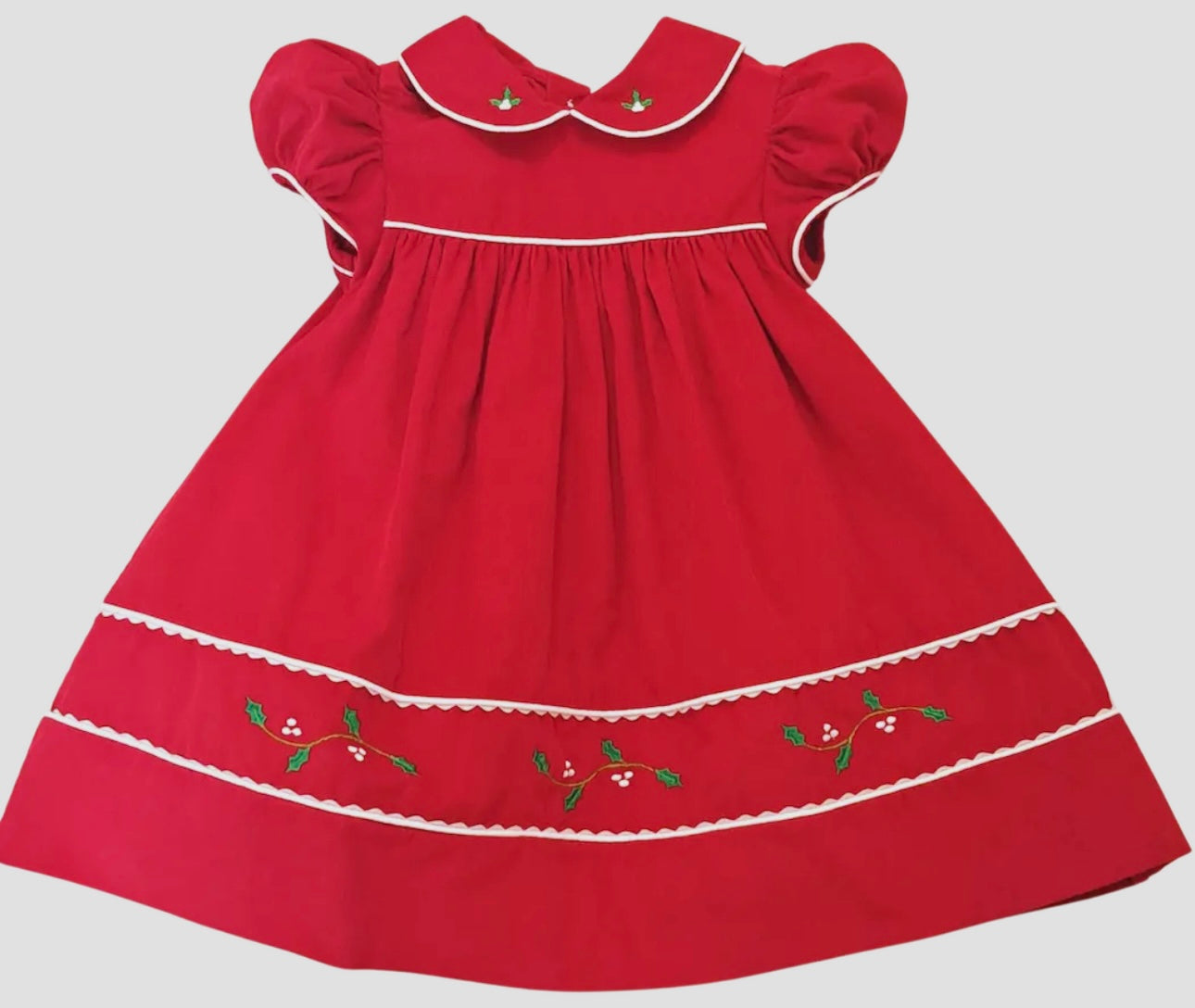 Marco and Lizzy Christmas Red Corduroy Float Dress