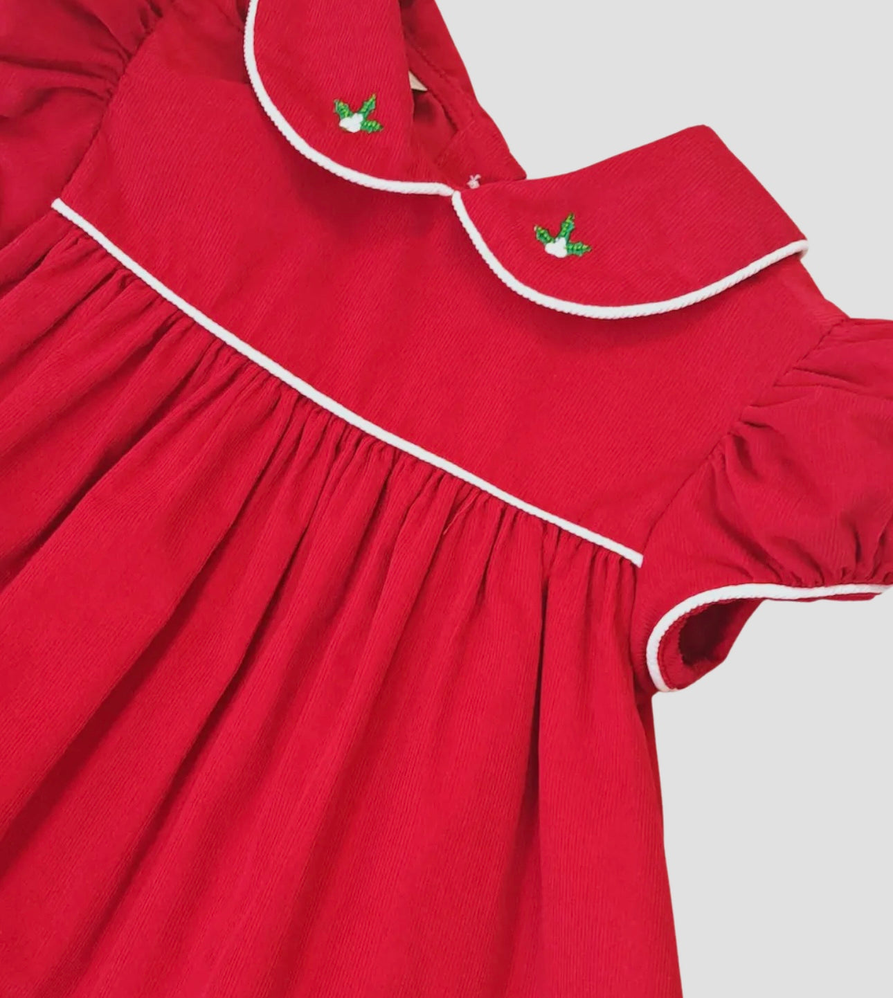 Marco and Lizzy Christmas Red Corduroy Float Dress