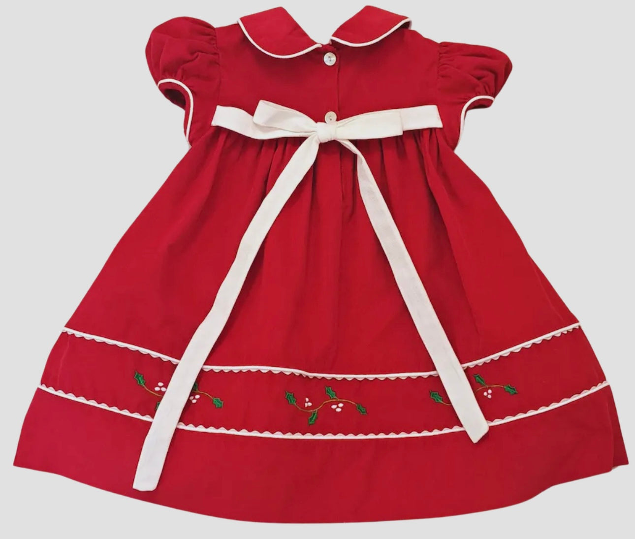 Marco and Lizzy Christmas Red Corduroy Float Dress