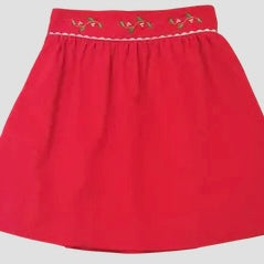 Marco and Lizzy Christmas Red Corduroy Skirt